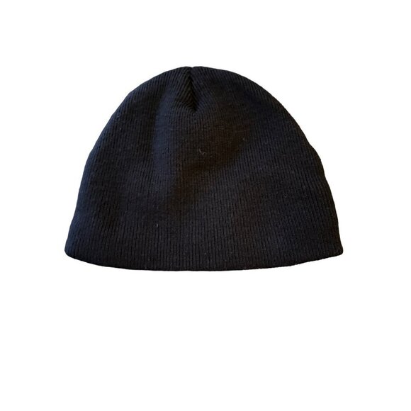 Black Knit Skull Cap Stocking Hat Stars and Stripes Skull One Size - Picture 3 of 4